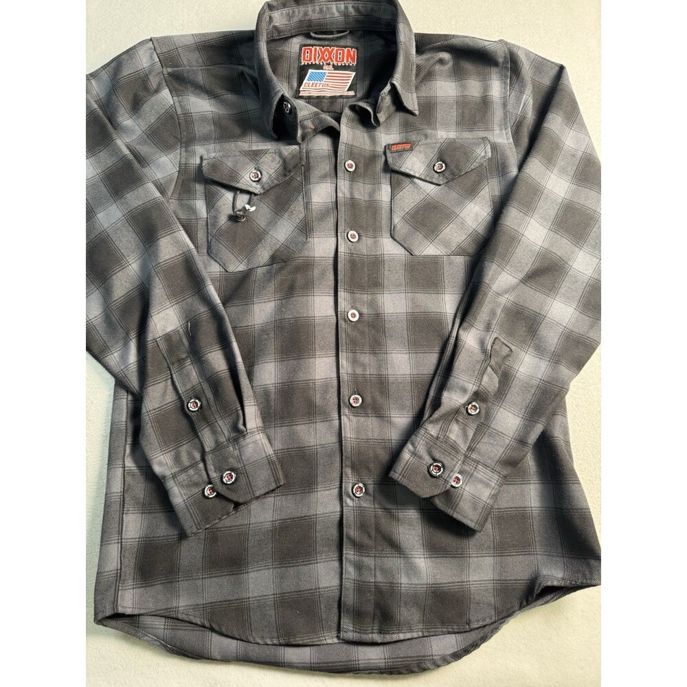Dixxon Cleetus McFarland Mens S Flannel Shirt Black Gray Plaid Hell Yeah Brother